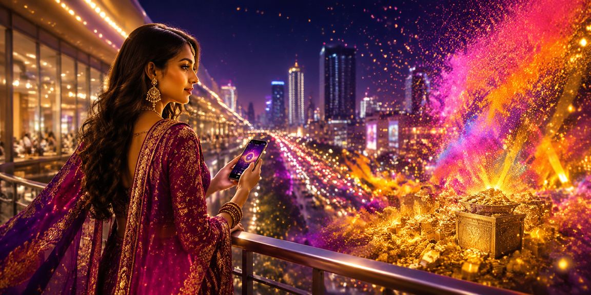 Colorful Andar Bahar gameplay scene in Bangalore MG Road casino app during Holi festival