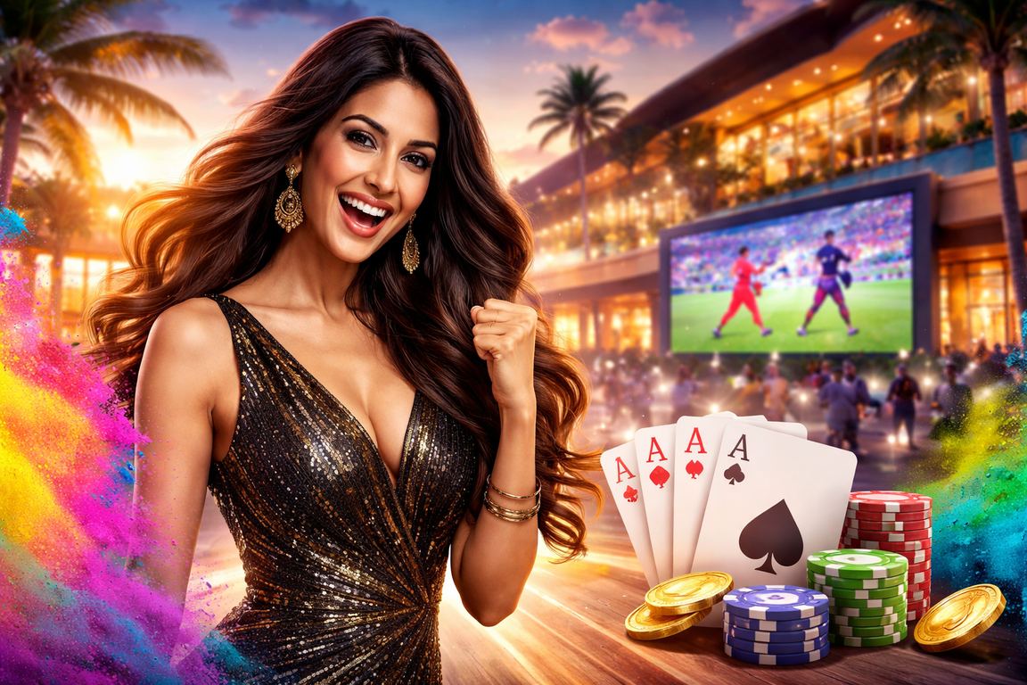 Festive Holi celebration theme with poker and casino entertainment in India