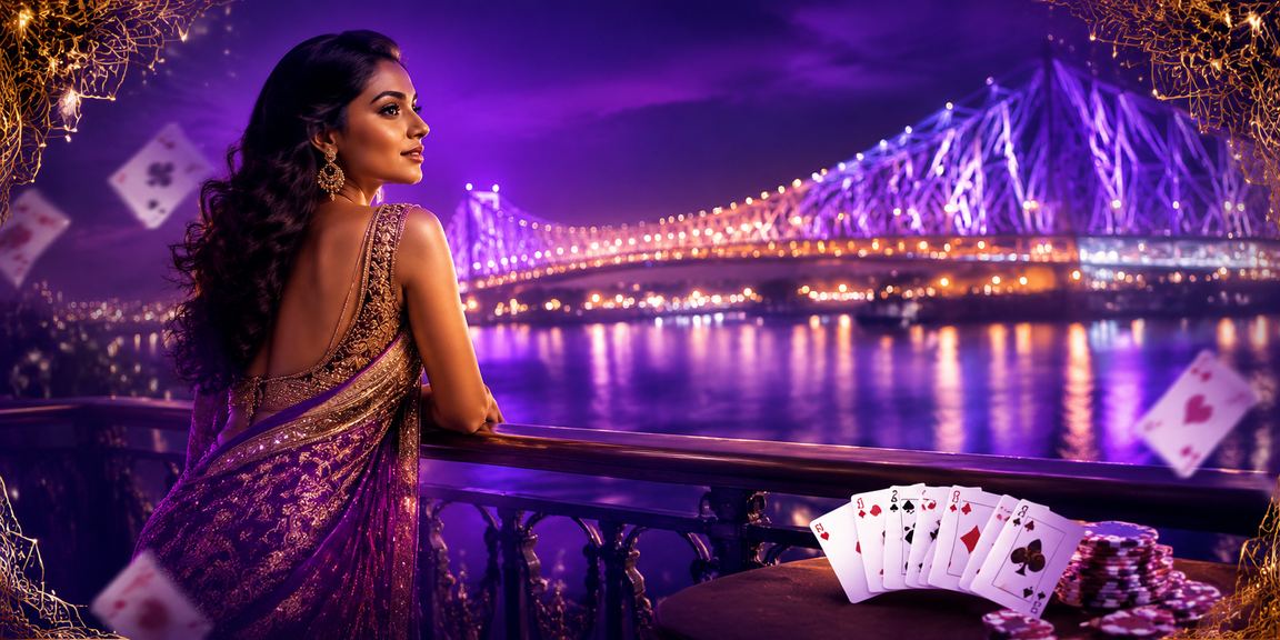 Neon rummy scene at Kolkata Howrah Bridge location